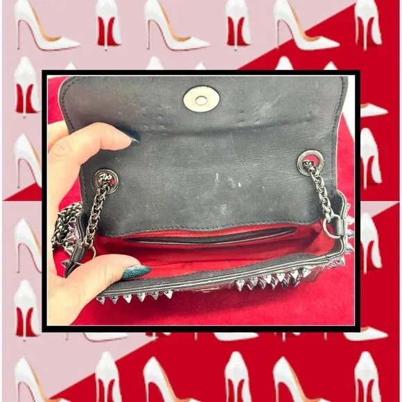 Christian Louboutin 'Sweet Charity' Spiked Calfskin Shoulder Bag - Picture 7 of 9